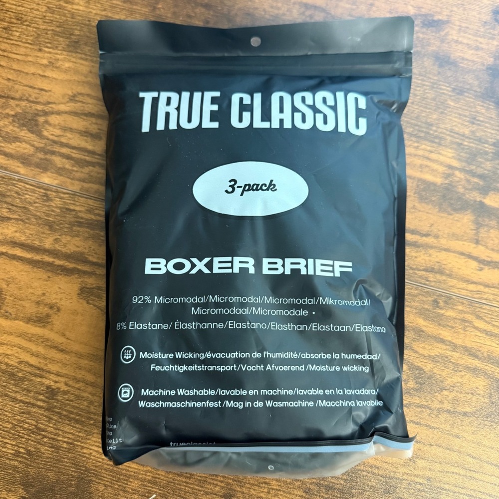 True Classic Men Boxer Brief 3-Pack Carbon Gray Micromodal Stretch Large